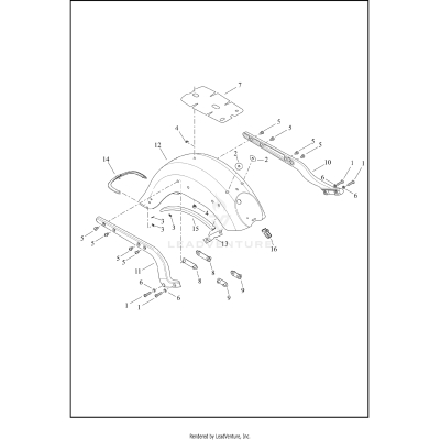 FENDERS AND SUPPORTS, REAR - FLHC