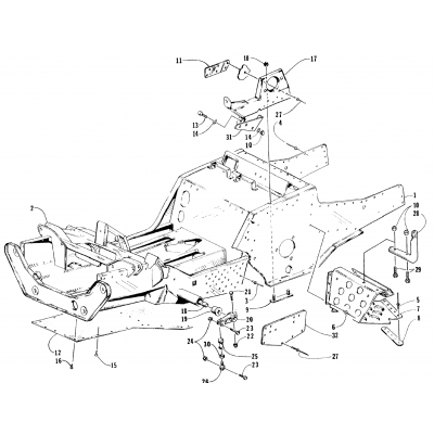 FRONT FRAME AND FOOTREST ASSEMBLY