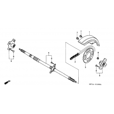 REAR WHEEL AXLE