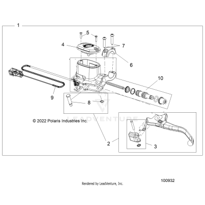 BRAKES, FRONT BRAKE LEVER and MASTER CYLINDER - A25SXZ85A9/AM/AP (100932)