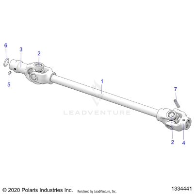 DRIVE TRAIN, FRONT PROP SHAFT - A25SEE57CY/EY (1334441) [TO 1/15/2025]