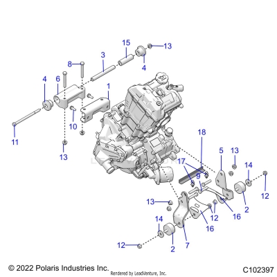 ENGINE, MOUNTING & LONG BLOCK - A25SDZ57AP (C102397)