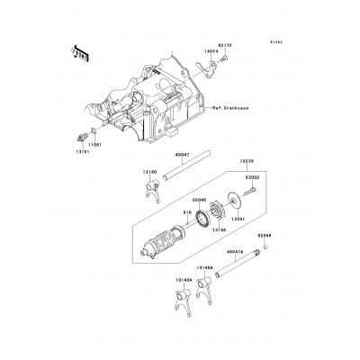 Gear Change Drum/Shift Fork(s)