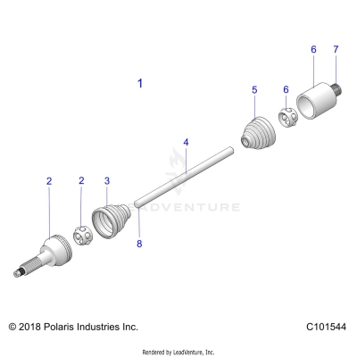 DRIVE TRAIN, REAR DRIVE SHAFT - A19SHE57FP (100631)
