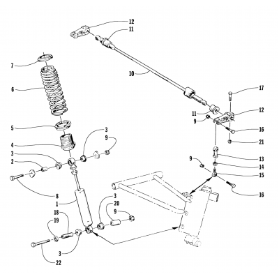 SHOCK ABSORBER AND SWAY BAR ASSEMBLY