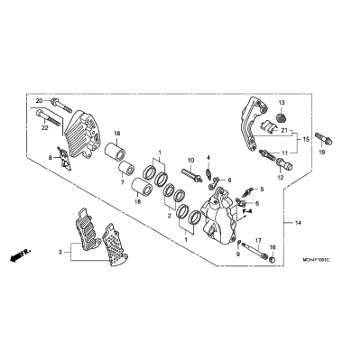 FRONT BRAKE CALIPER (L.)