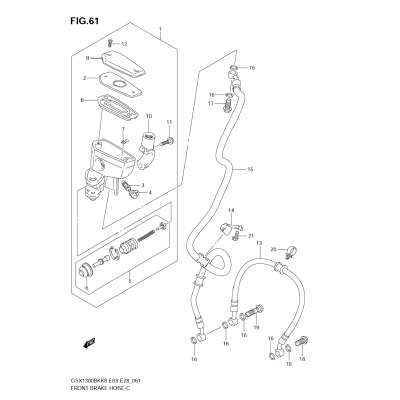 FRONT BRAKE HOSE (GSX1300BKK8)