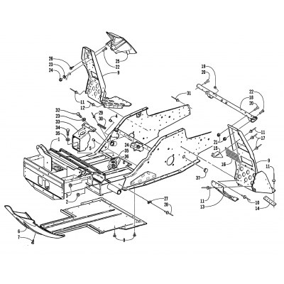 FRONT FRAME AND FOOTREST ASSEMBLY