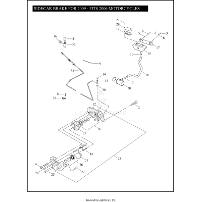 SIDECAR BRAKE FOR 2009 - FITS 2006 MOTORCYCLES