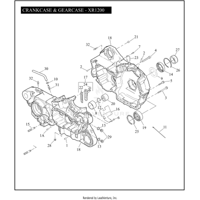 CRANKCASE & GEARCASE - XR1200