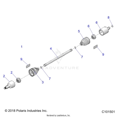 DRIVE TRAIN, DRIVE SHAFT, FRONT - A25SVE95PG (C101501)