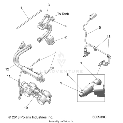 FUEL SYSTEM, RAIL, LINES and THROTTLE BODY - S20EKL8RS ALL OPTIONS (600939C)