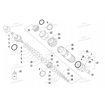 REAR SUSPENSION FRONT ARM SHOCK ABSORBER