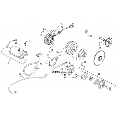 STARTER MOTOR AND MAGNETO ASSEMBLY