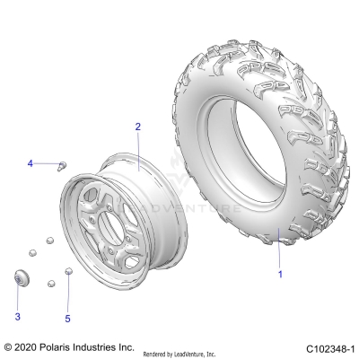 WHEELS, FRONT - A25SVA85A4 (C102348-1)