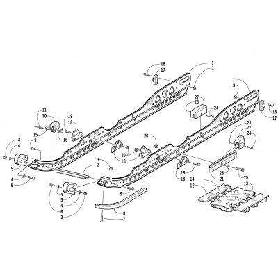 SLIDE RAIL AND TRACK ASSEMBLY