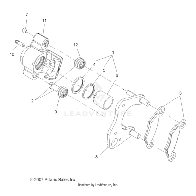 BRAKES, FRONT CALIPER - A20SEE50A1/A5/CA1/CA5 (49ATVBRAKEFRT08SP500)