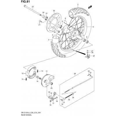 REAR WHEEL (DR-Z125LL4 E28)