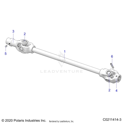 DRIVE TRAIN, FRONT PROP SHAFT - A25SEE57CY/EY (C0211414-3) [FRM 1/15/2025]