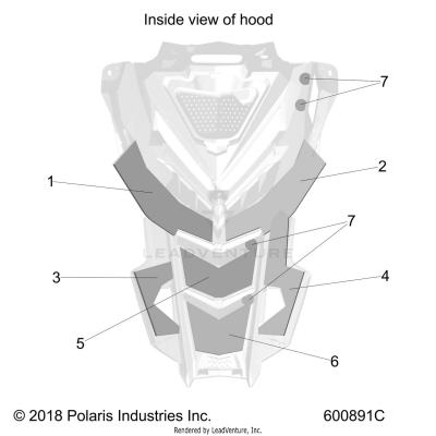 BODY, HOOD FOAM/FIBER - S20EKL8RS ALL OPTIONS (600891C)