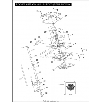 ROCKER ARM ASSEMBLY & PUSH RODS - NON JAPAN