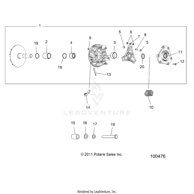 DRIVE TRAIN, PRIMARY CLUTCH - A25SGE95CT/ET (100476)