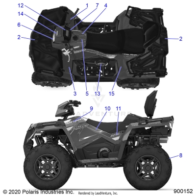 BODY, DECALS - A20SJS57CH/EH (900152-01)