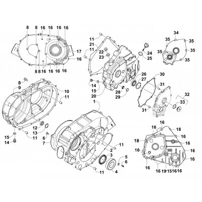 CLUTCH/DRIVE BELT/MAGNETO COVER ASSEMBLY