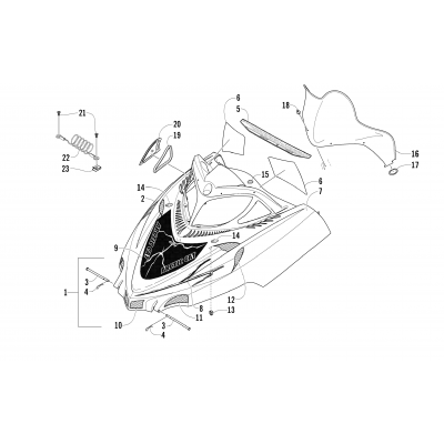 HOOD AND WINDSHIELD ASSEMBLY