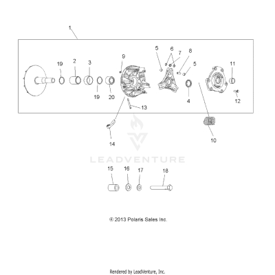 DRIVE TRAIN, PRIMARY CLUTCH - A19SWE57B1 (49ATVCLUTCH14SP570)
