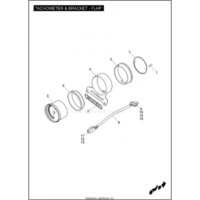 TACHOMETER & BRACKET - FLHP