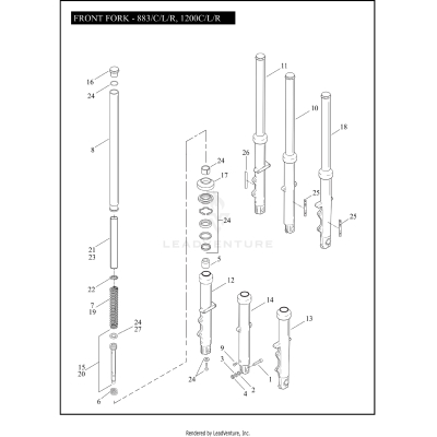 FRONT FORK - 883/C/L/R, 1200C/L/R