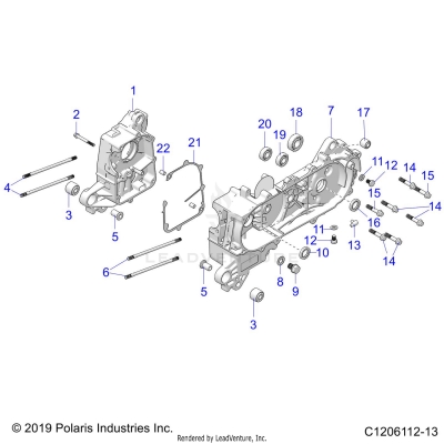 ENGINE, CRANKCASE - A25HBA07B5/B7 (C1206112-13)