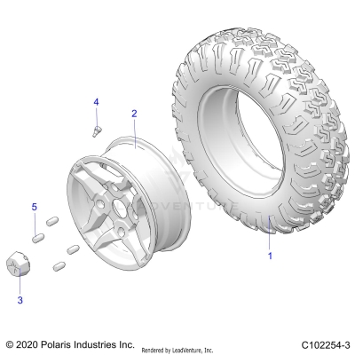 WHEELS, FRONT TIRE - A23SWS57C2/E2 (C102254-3)