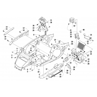 FRONT FRAME AND FOOTREST ASSEMBLY