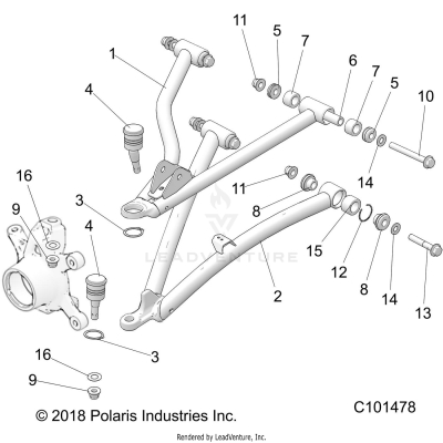 SUSPENSION, FRONT A-ARMS - A25SLE95CF/FF/EF (C101478)