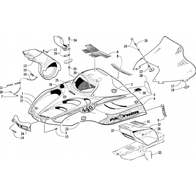 HOOD AND WINDSHIELD ASSEMBLY