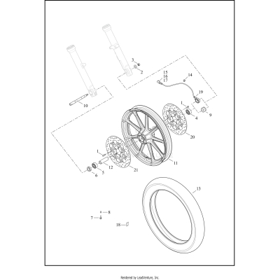 WHEELS, FRONT, CAST - XL883L, XL883N, XL1200CX, XL1200NS, XL1200T, XL1200X, 1200X ANX, XL1200XS, 120