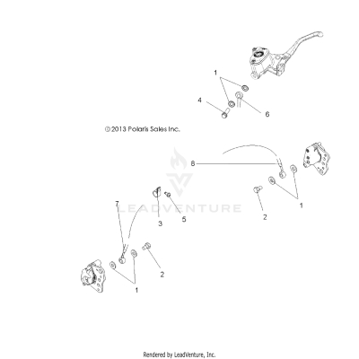 BRAKES, FRONT BRAKE LINES - A20SEF57C1/S57C1/C2/C5/C9/CK/CY/F1/F2/E1/E2/E5/EK (49ATVBRAKELINE14SP570