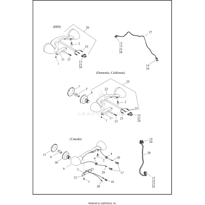 TAIL LAMP AND TURN SIGNALS, REAR - FLHRXS