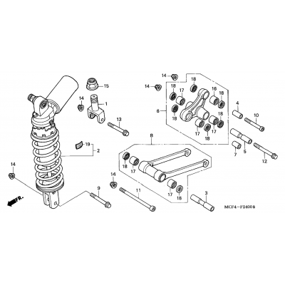 REAR SHOCK ABSORBER ('00-'01)