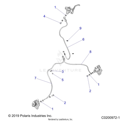 BRAKES, FRONT BRAKE LINES - A20SDE57P5 (C0200972-1)