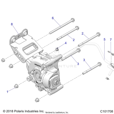 DRIVE TRAIN, GEARCASE MOUNTING, REAR - A25SLE95CF/FF/EF (C101708)