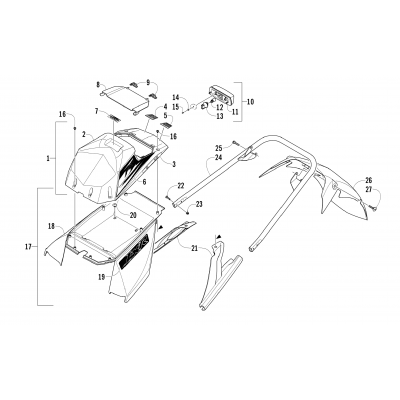 REAR BUMPER, STORAGE BOX, AND TAILLIGHT ASSEMBLY