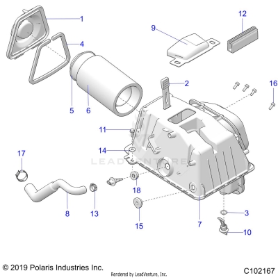 ENGINE, AIR INTAKE - A20SXA85A1/A7/CA1/CA7/E85A9/AF/AP/CA9/CAF/CAP/V85AP/CAP (C102167)