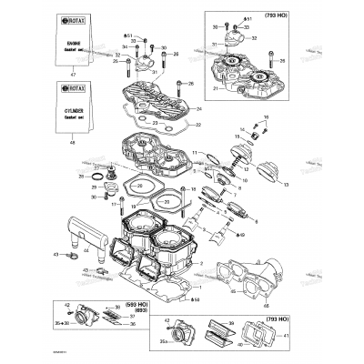Cylinder, Exhaust Manifold, Reed Valve