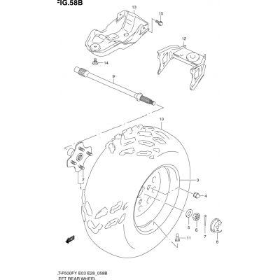 LEFT REAR WHEEL (MODEL K1/K2)