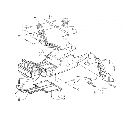 FRONT FRAME AND FOOTREST ASSEMBLY