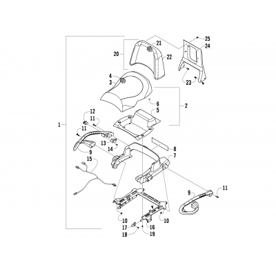 PASSENGER SEAT AND BACKREST ASSEMBLY