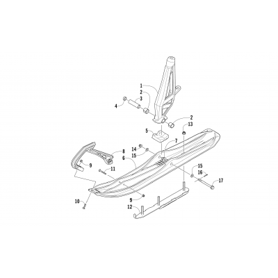 SKI AND SPINDLE ASSEMBLY